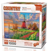 Ks Games 1000 Parça Lale Tarlası ve Yel Değirmeni Puzzle - Abraham Hunter thumbnail 1