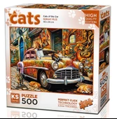 Ks Games 500 Parça Araba Üstündeki Kediler Puzzle - Serhat Filiz thumbnail 1