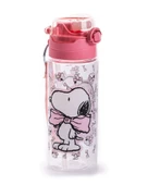 Snoopy Kız Çocuk 500 ml Sİlikon Pipetli Okul Suluğu / Matarası - 1