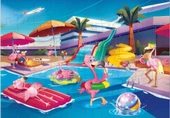 Star Puzzle 2x50 Parça Çocuk Puzzle - Flamingo Partisi - 2