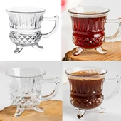 Porsima  RYG8071 Loretta Çay Kahve Meşrubat Bardağı 6'lı Çay Bardağı Mug Fincan Seti Ayaklı 100 ml - 7