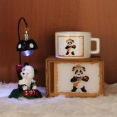 Panda Kutulu Kupa Panda Masa Lambası Hediye Seti - 1