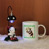Panda Masa Lambası Panda Kupa Hediye Seti - 1