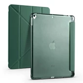 Apple iPad 10.2 2021 (9.Nesil) - Tablet Kılıfı Kalem Bölmeli Korumalı Standlı Tri Folding Kılıf - 1