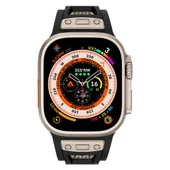 Apple Watch Ultra 49mm - Kordon Hava Alabilen Delikli Metal Süslemeli Desenli Silikon Kordon KRD-117 - 5