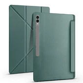 Samsung Galaxy Tab S9 Ultra - Tablet Kılıfı Kalem Bölmeli Korumalı Standlı Tri Folding Kılıf - 2