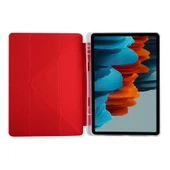 Samsung Galaxy Tab S7 Plus T970 - Tablet Kılıfı Kalem Bölmeli Korumalı Standlı Tri Folding Kılıf - 3