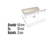 Neodyum Mıknatıs Köşeli  40x10mm , Kalınlık 3 mm ( 1 Adet) - 2