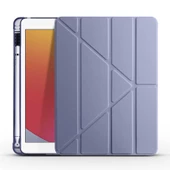 Apple iPad 9.7 2018 (6.Nesil) - Tablet Kılıfı Kalem Bölmeli Korumalı Standlı Tri Folding Kılıf - 4