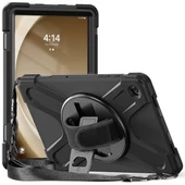 Samsung Galaxy Tab A9 Plus - Tablet Kılıfı Boyun ip Askılı El Tutmaçlı Koruyucu Zırh Tank Defender Kılıf - 3