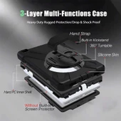 Samsung Galaxy T720 Tab S5E - Tablet Kılıfı Boyun ip Askılı El Tutmaçlı Koruyucu Zırh Tank Defender Kılıf thumbnail 3