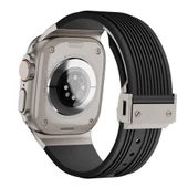 Apple Watch 44mm - Kordon Spor Görünümlü Silikon Kordon KRD-113 - 2