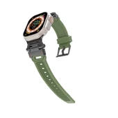 Apple Watch 44mm - Kordon Metal Başlıklı Silikon Kordon KRD-108 - 5