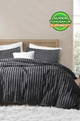 Soft Kürk Yatak Örtüsü Çift Kişilik Yorgan Uyku Seti Peluş Kürk Yumuşak Dolgulu Yıkanabilir - 13