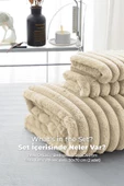 Soft Kürk Yatak Örtüsü Çift Kişilik Yorgan Uyku Seti Peluş Kürk Yumuşak Dolgulu Yıkanabilir - 9
