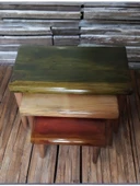 Doğal Ağaç Kalas Masif 3'lü Kütük Zigon Sehpa - 3