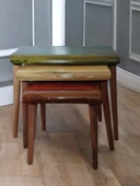 Doğal Ağaç Kalas Masif 3'lü Kütük Zigon Sehpa - 1