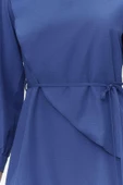 Yeni Regular Casual Günlük Terrycotton Dokuma Bisiklet Yaka Uzun Kol A-Line Maxi Boy Tesettür Elbise - 5