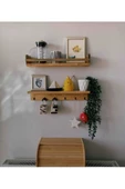 100 Cm Kahve Köşesi 2 Li Raf Set Terek (KÜPE HEDİYELİ) - 1