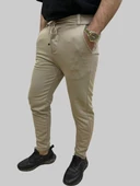 Erkek Runner Jogger Düğmeli Fermuarlı Bağcıklı Bej Kargo Pantolon - 4