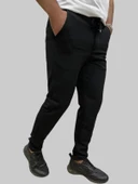 Erkek Runner Jogger Düğmeli Fermuarlı Bağcıklı Siyah Kargo Pantolon - 6