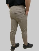 Erkek Runner Jogger Düğmeli Fermuarlı Bağcıklı Kahve Köpüğü Kargo Pantolon - 6