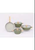 Winterbach Soft Yeşil 7 Parça Granit/Seramik Tencere Seti - 1