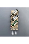 Handmade Mini Bar Viski Şarap Şampanya Rafı Eskitme Dekoratif - 1