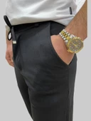 Erkek Runner Jogger Düğmeli Fermuarlı Bağcıklı Siyah Kargo Pantolon - 8