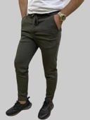 Erkek Runner Jogger Düğmeli Fermuarlı Bağcıklı Haki Kargo Pantolon - 3