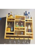 Raflı Kadehlik Viskilik Şaraplıp Bardaklıl Handmade Raf - 1