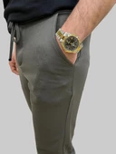 Erkek Runner Jogger Düğmeli Fermuarlı Bağcıklı Haki Kargo Pantolon - 2