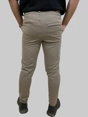 Erkek Runner Jogger Düğmeli Fermuarlı Bağcıklı Kahve Köpüğü Kargo Pantolon - 5