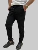 Erkek Runner Jogger Düğmeli Fermuarlı Bağcıklı Siyah Kargo Pantolon - 5