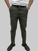 Erkek Runner Jogger Düğmeli Fermuarlı Bağcıklı Haki Kargo Pantolon - 5