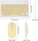 Insignia Flex 10.1" Uyumlu Kablosuz Bluetooth Şarj Edilebilir Klavye Mouse Seti - Sarı thumbnail 6