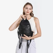 Smart Bags Parlak Kumaş Küçük Boy Askılı Kadın Sırt Çantası 3247 - 9
