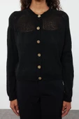 Kadın Moda Şık Crop Bisiklet Yaka Regular Crop Yumuşak Dokulu Gevşek Örgü Triko Hırka - 4