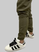 Erkek Taktik Beli İpli ve Lastikli Haki Kargo Pantolon - 4