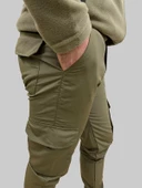 Erkek Taktik Beli İpli ve Lastikli Haki Kargo Pantolon - 6