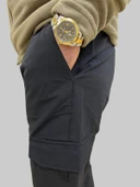 Erkek Taktik Beli İpli ve Lastikli Siyah Kargo Pantolon - 5