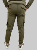 Erkek Taktik Beli İpli ve Lastikli Haki Kargo Pantolon - 5