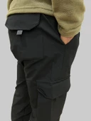 Erkek Taktik Beli İpli ve Lastikli Siyah Kargo Pantolon - 2