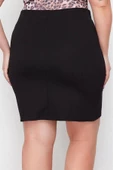 Kadın Moda Stil Mini Astarsız Örme Büyük Beden Beli Lastikli Örme Etek - 6