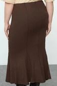 Kadın Moda Stil Maxi Astarsız Örme Büyük Beden Örme Etek - 5
