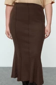 Kadın Moda Stil Maxi Astarsız Örme Büyük Beden Örme Etek - 1