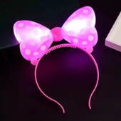 2 ADET MİNNİE MOUSE IŞIKLI TAÇ PEMBE MİKİ TAÇ PEMBE IŞIKLI TAÇ PİNK HEADBAND LED LİGHT PEMBE TAÇ thumbnail 2