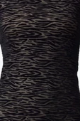 Kadın Moda Şık Mini Boy Dik Yaka Fitted Floklu Zebra Desenli Astarlı Tül Elbise - 3