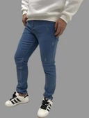 Erkek Dar Paça Tırnaklı NewOne Açık Mavi Kot Pantolon - 2