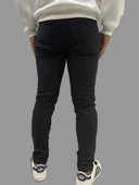 Erkek Dar Paça Tırnaklı NewOne Koyu Siyah Kot Pantolon thumbnail 6